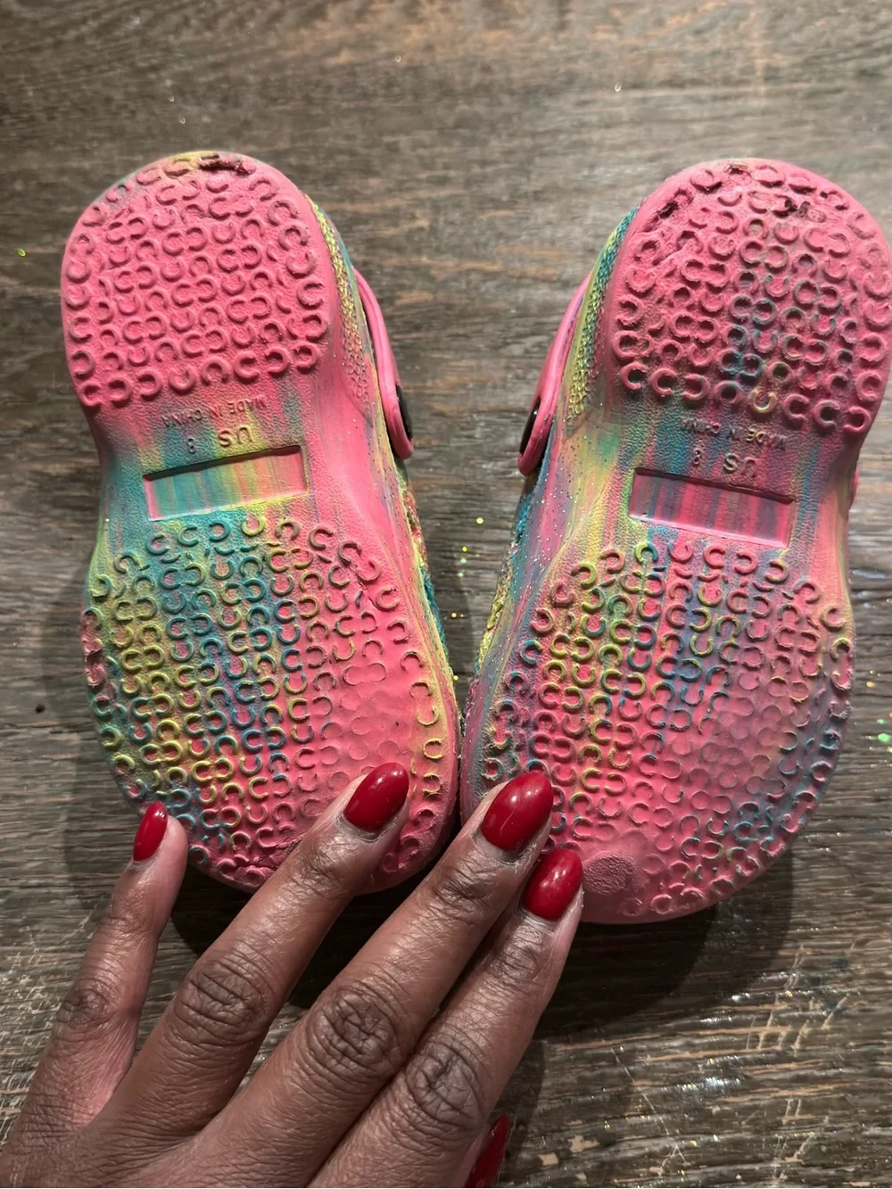 Kids Pink Glitter Mermaid Clog Sandals